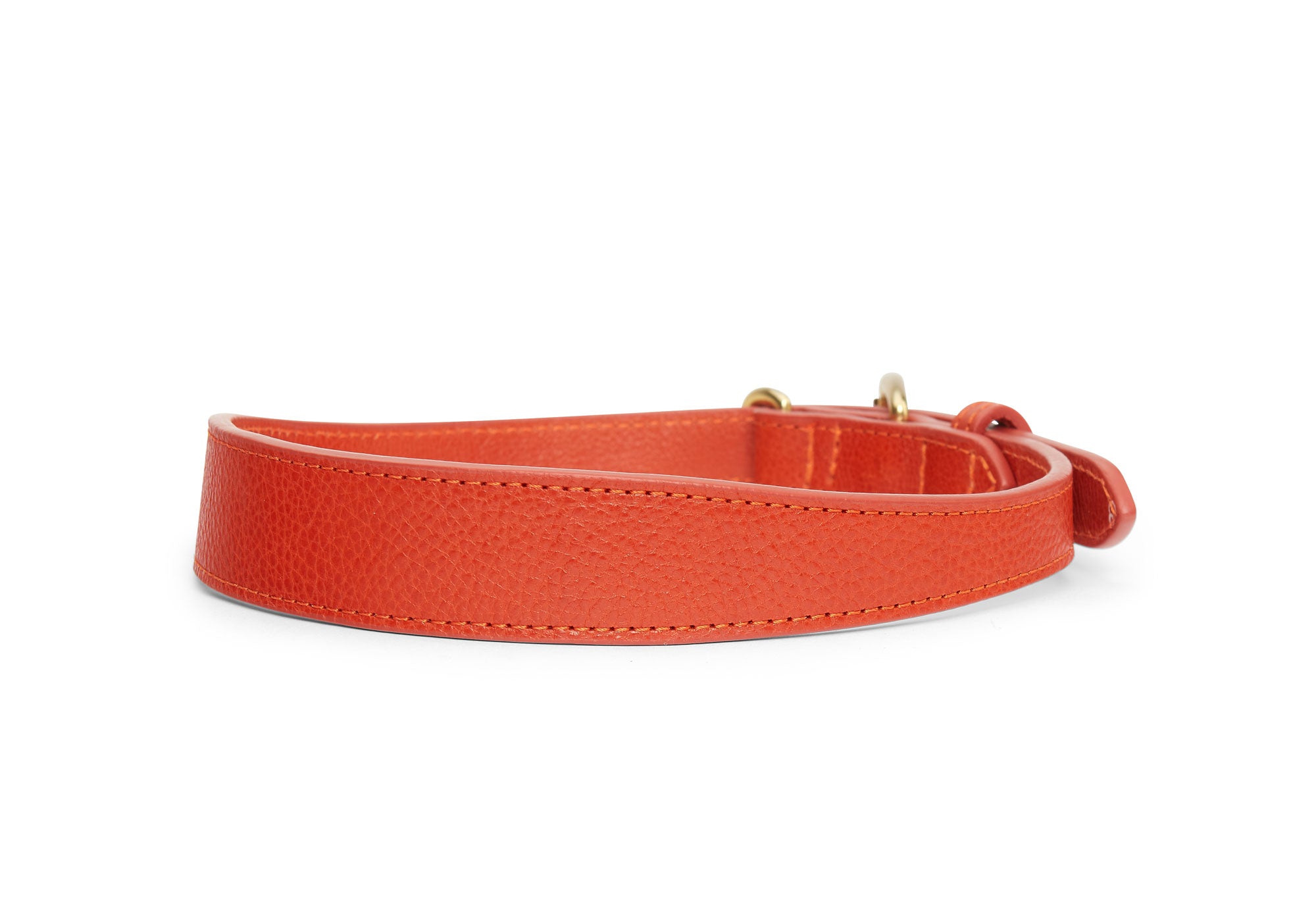 Small Leather Dog Collar Orange