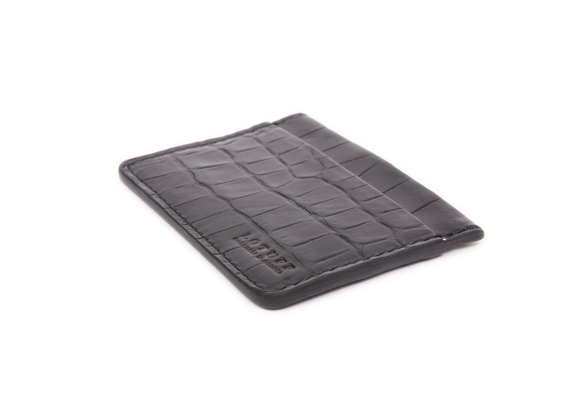 Black American Alligator Credit Card Wallet Black Alligator
