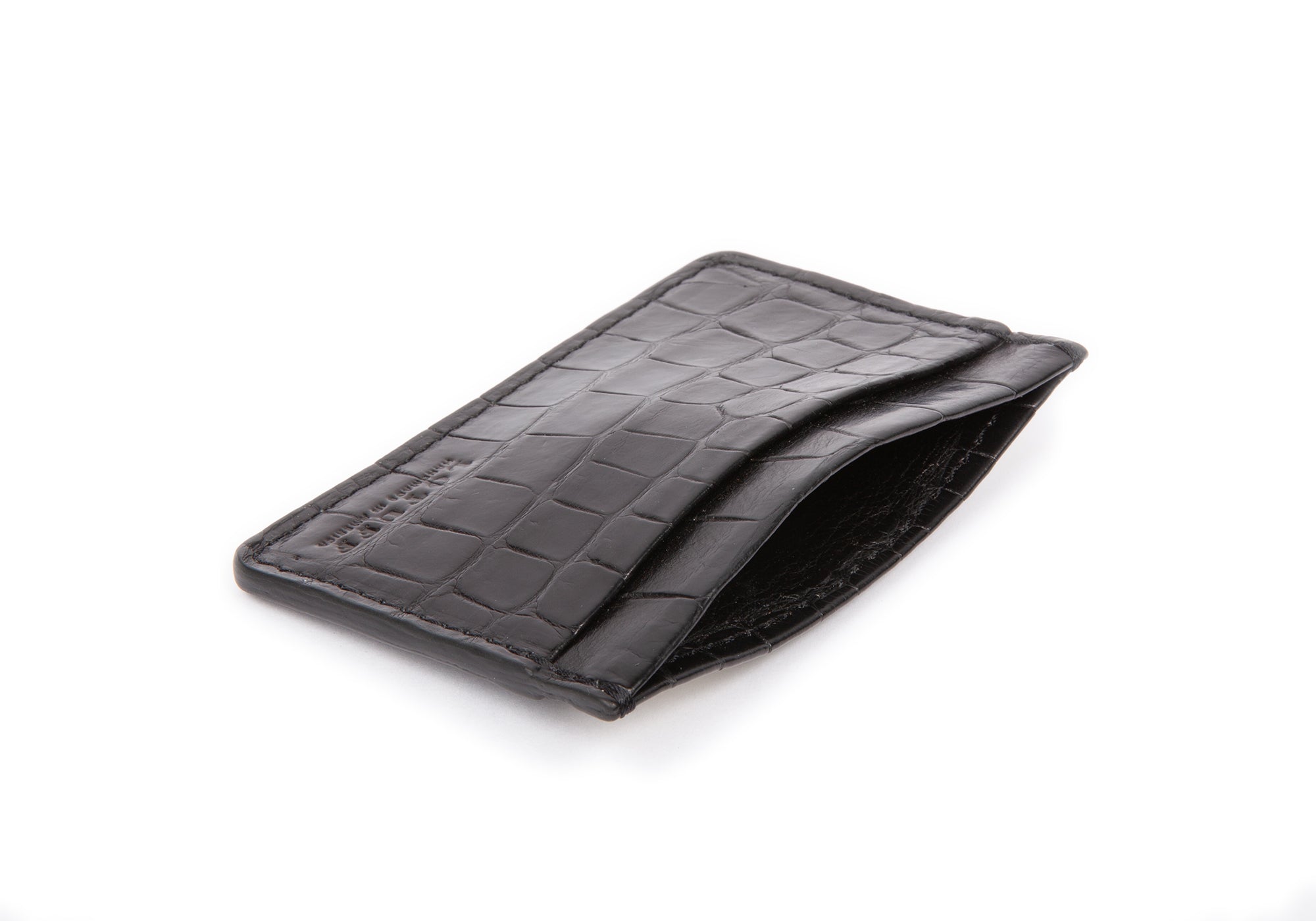 Black American Alligator Credit Card Wallet Black Alligator