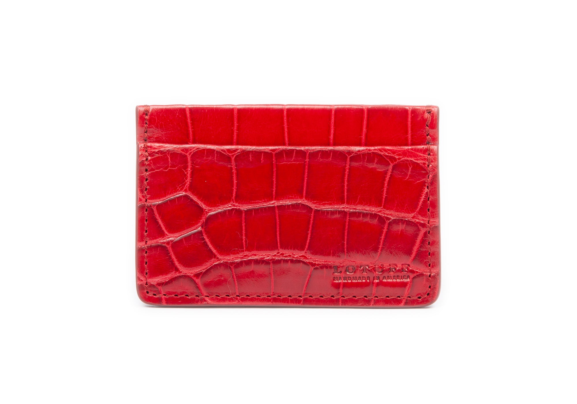 American Alligator Credit Card Wallet Red Alligator
