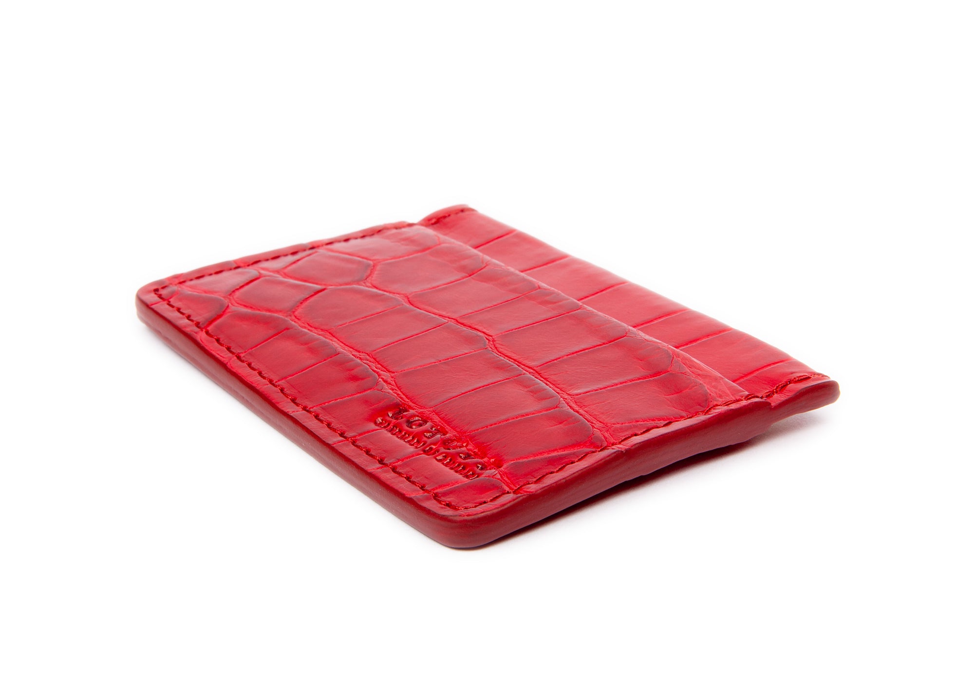 American Alligator Credit Card Wallet Red Alligator