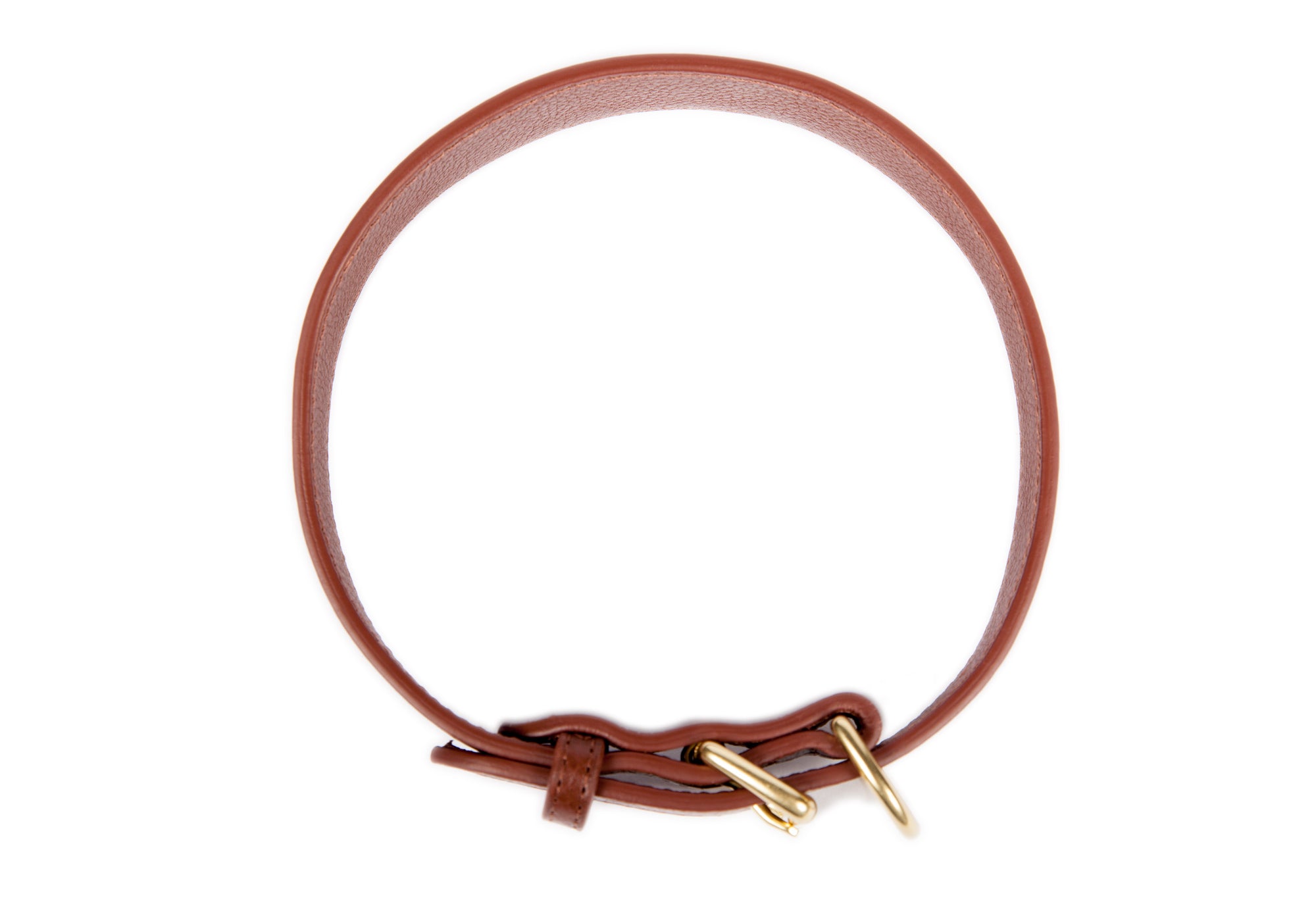 Medium Leather Dog Collar Chestnut