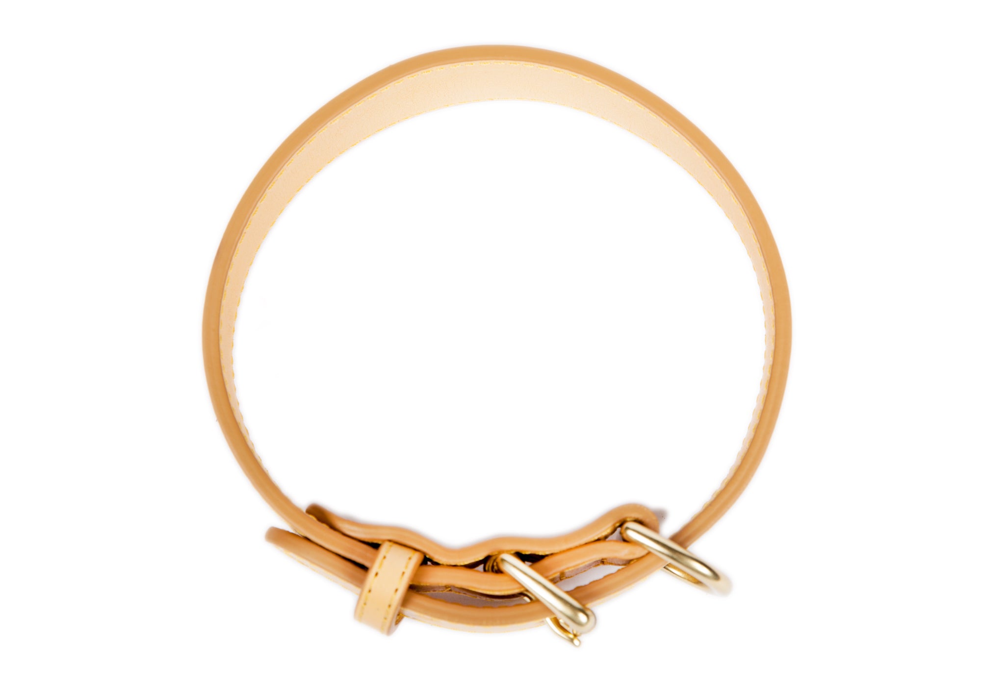 Small Leather Dog Collar Ochre