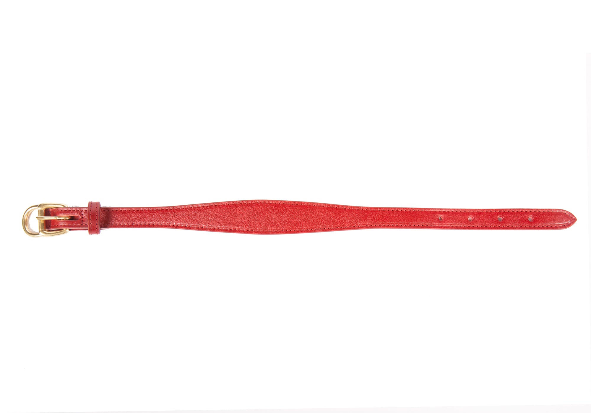 Small Leather Dog Collar Red