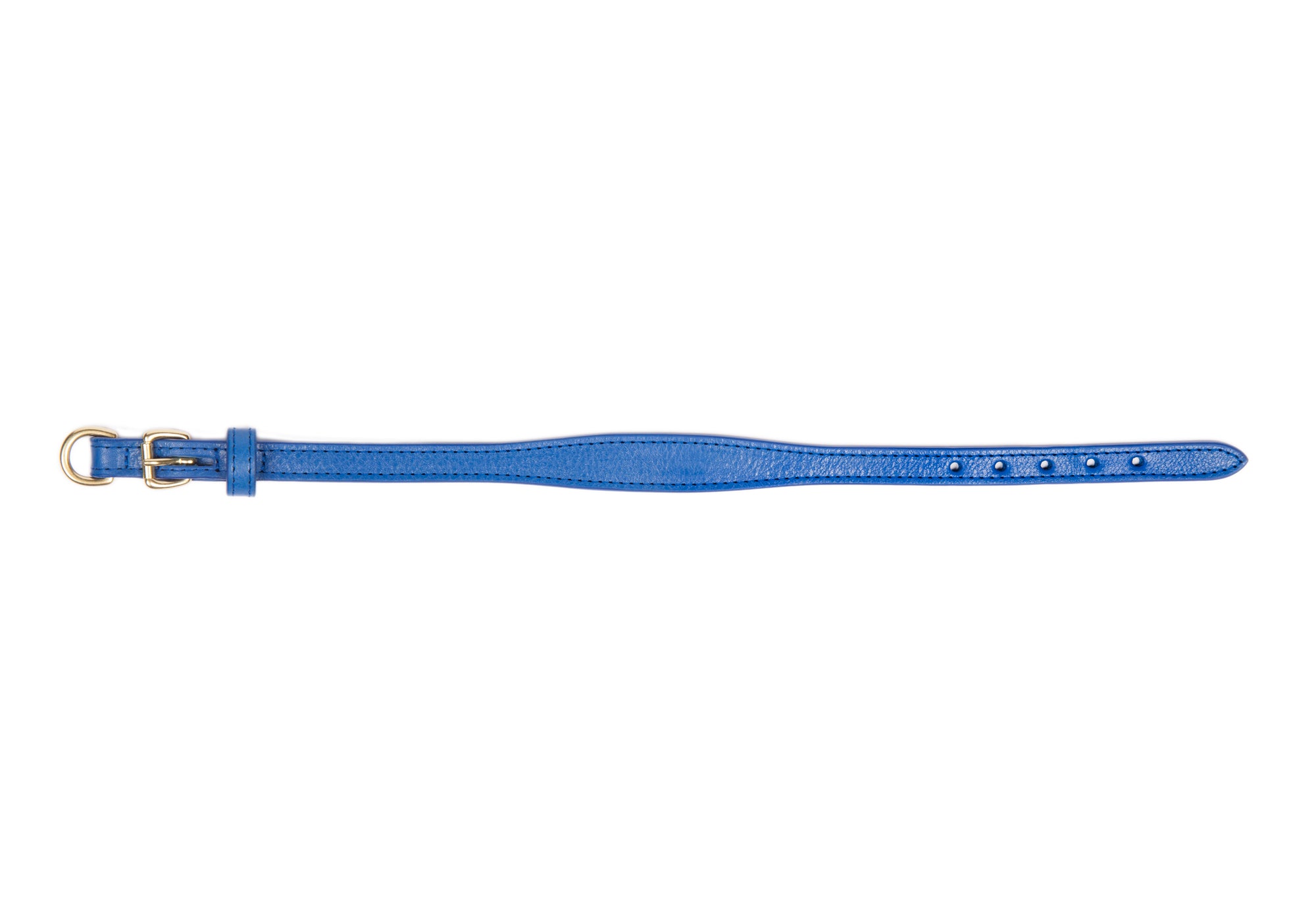 Mini Leather Dog Collar Electric Blue