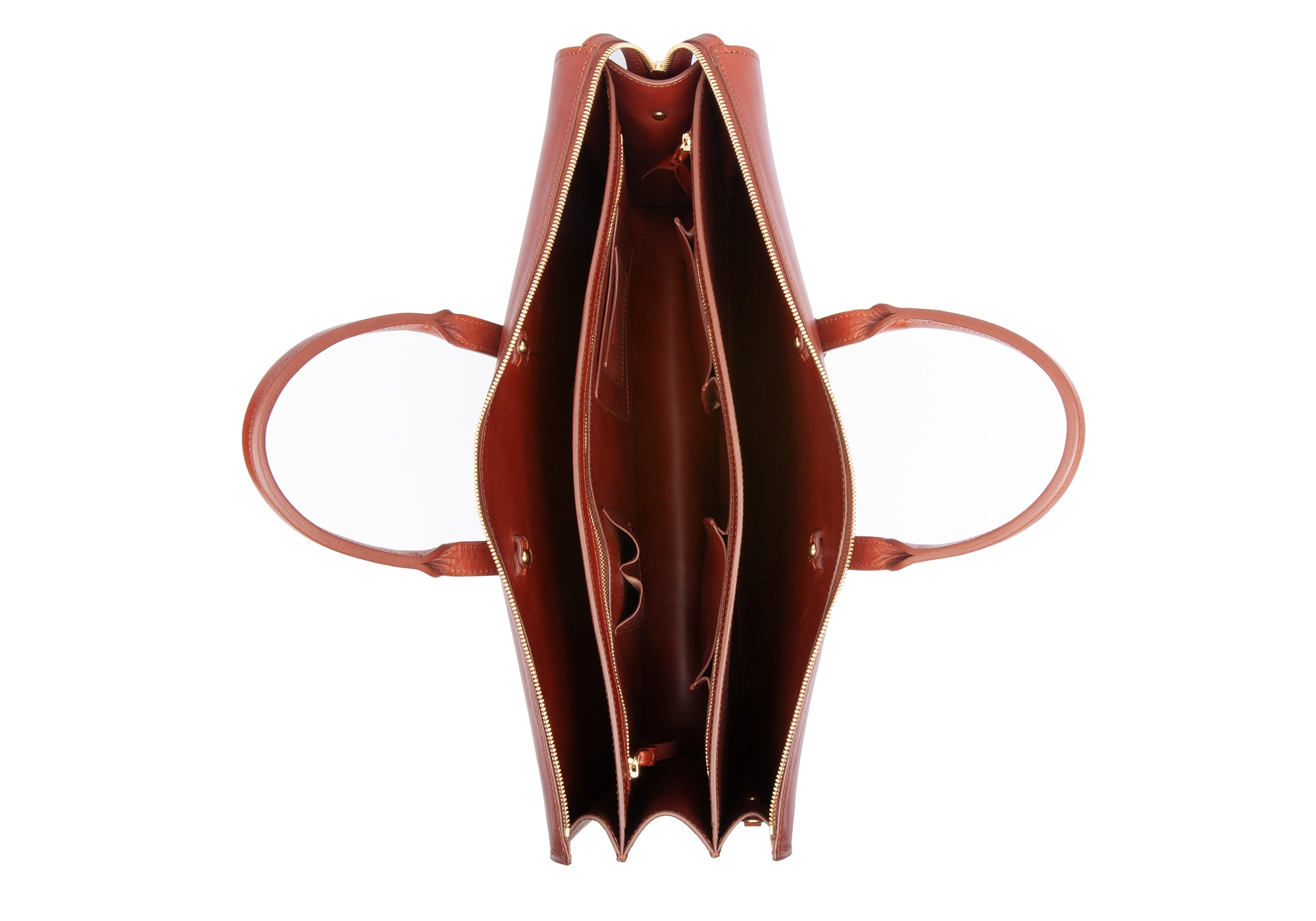 The Bridle Triumph III Briefcase Cognac Bridle