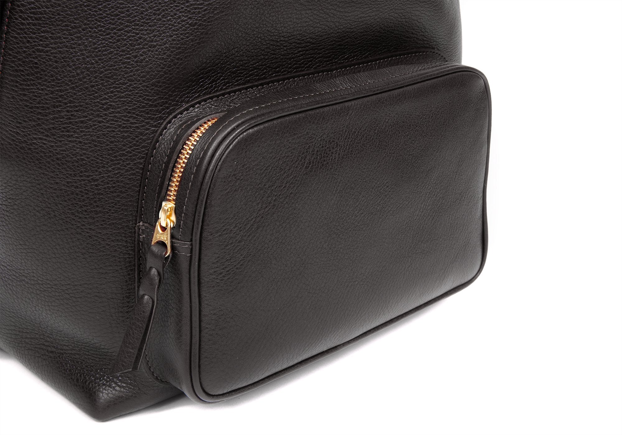 Leather Zipper Backpack Black