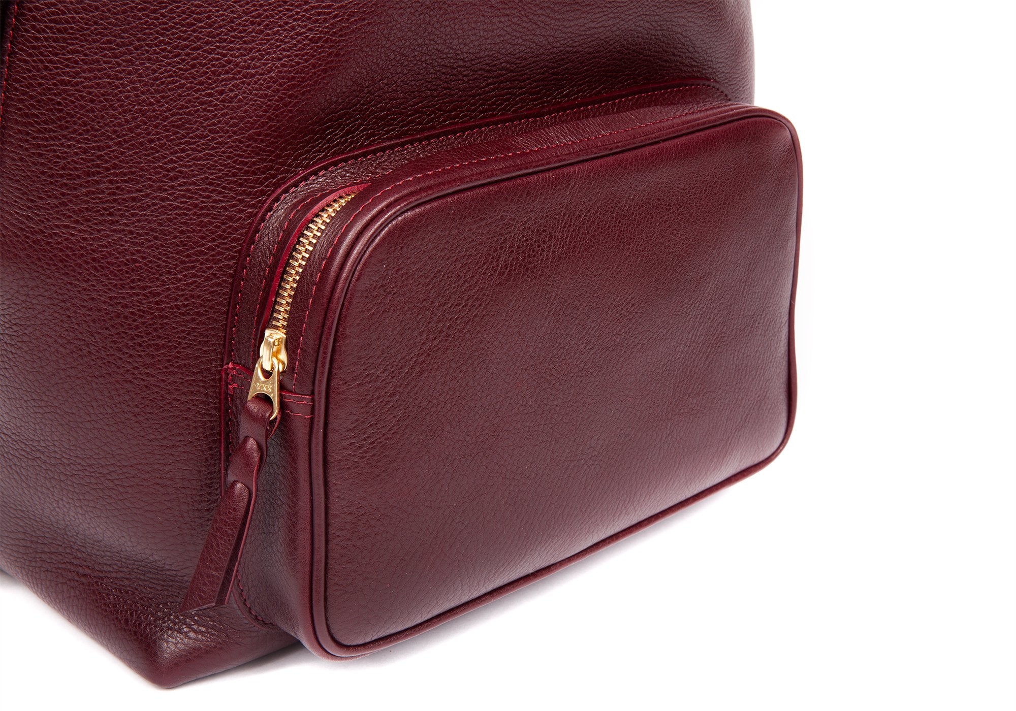 Leather Zipper Backpack Cordovan