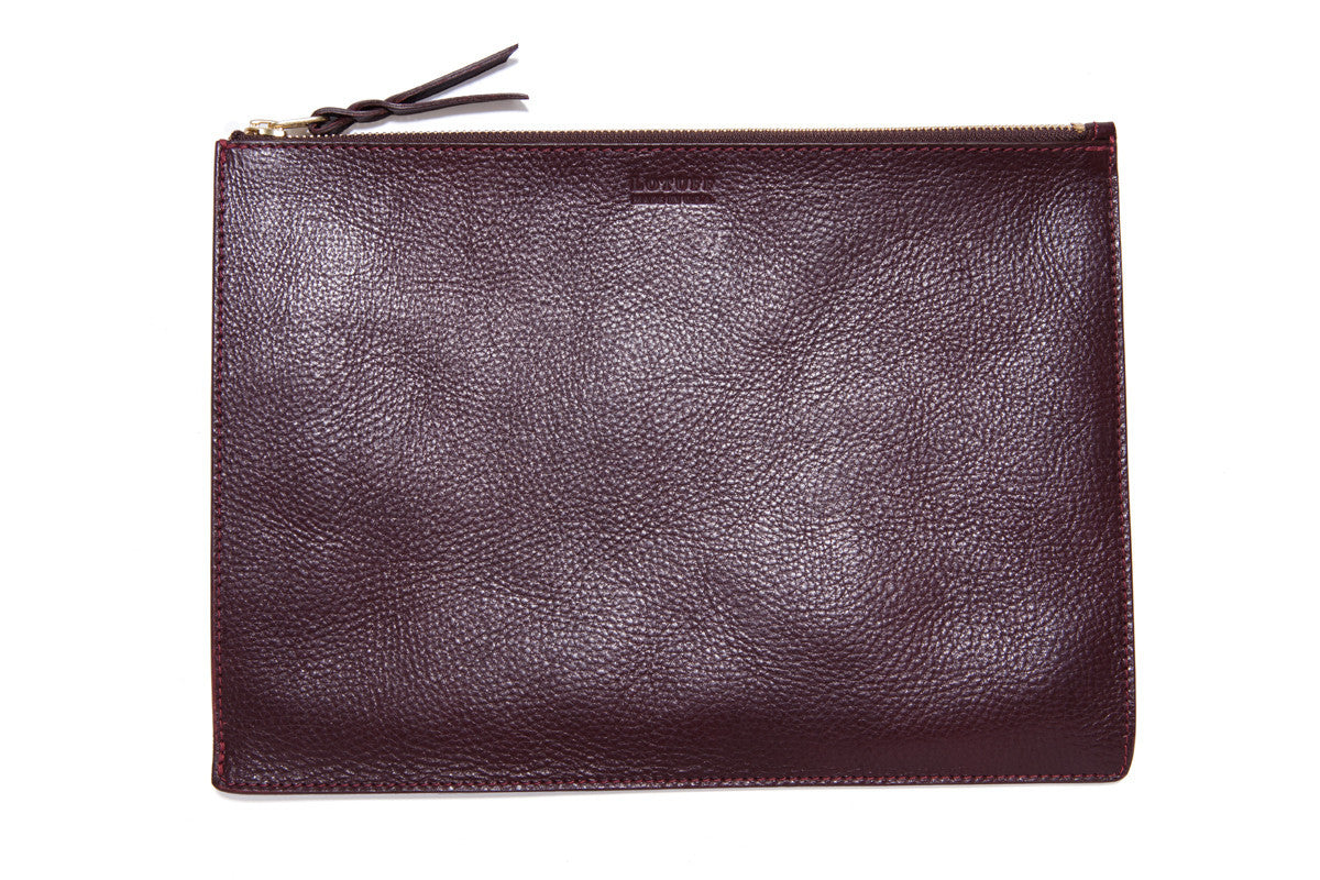 Front Leather View of No. 14 Pouch Cordovan