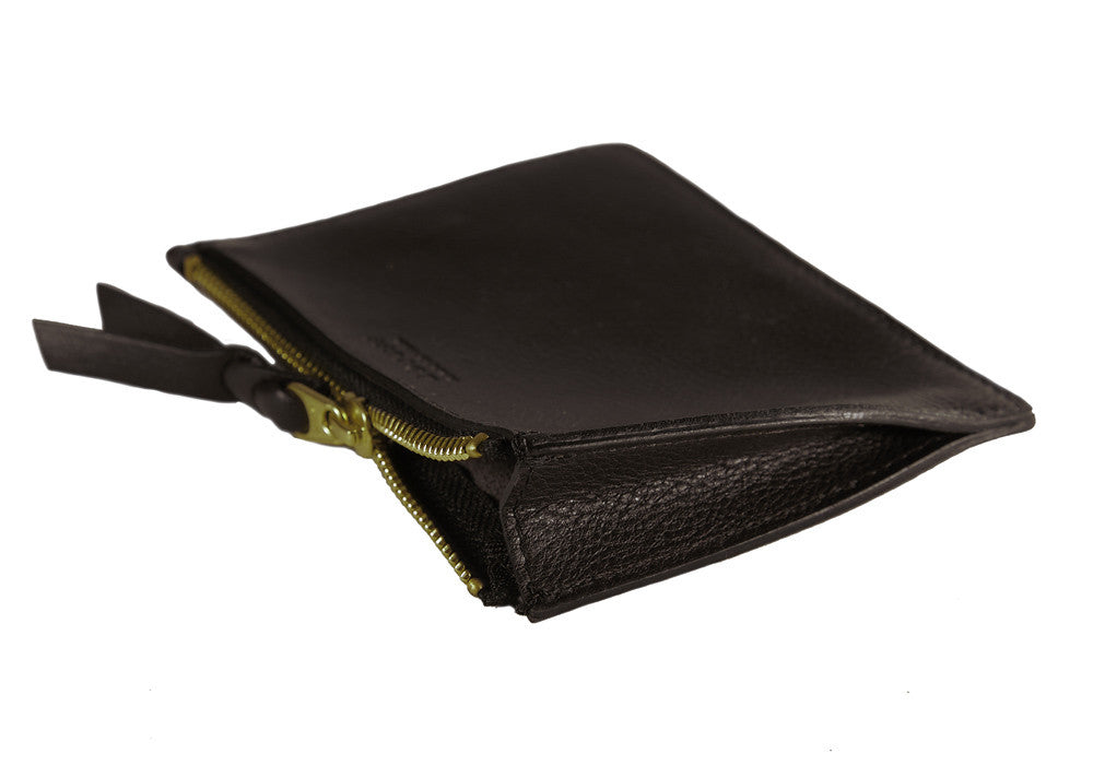 Front Leather View of No. 8 Pouch Chocolate