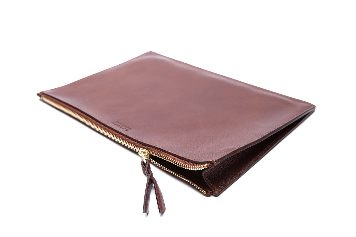 Front Leather View of No. 11 Pouch Chestnut